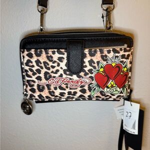 Ed Hardy Leopard and Heart Crossbody Bag